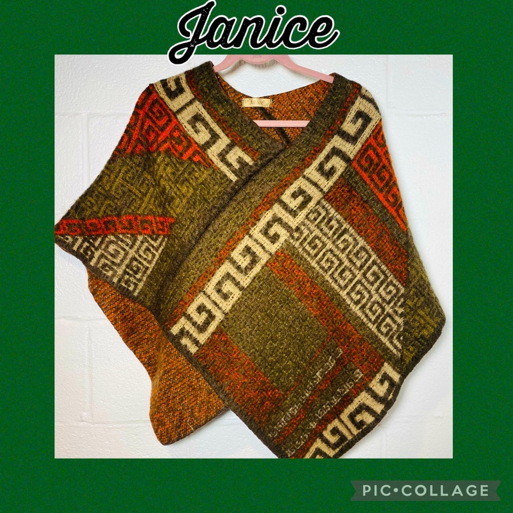 Vintage Janice One Size Fits Most Sweater Poncho